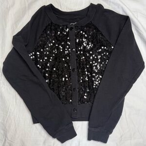 Size 12 Justice Black Sequin Top